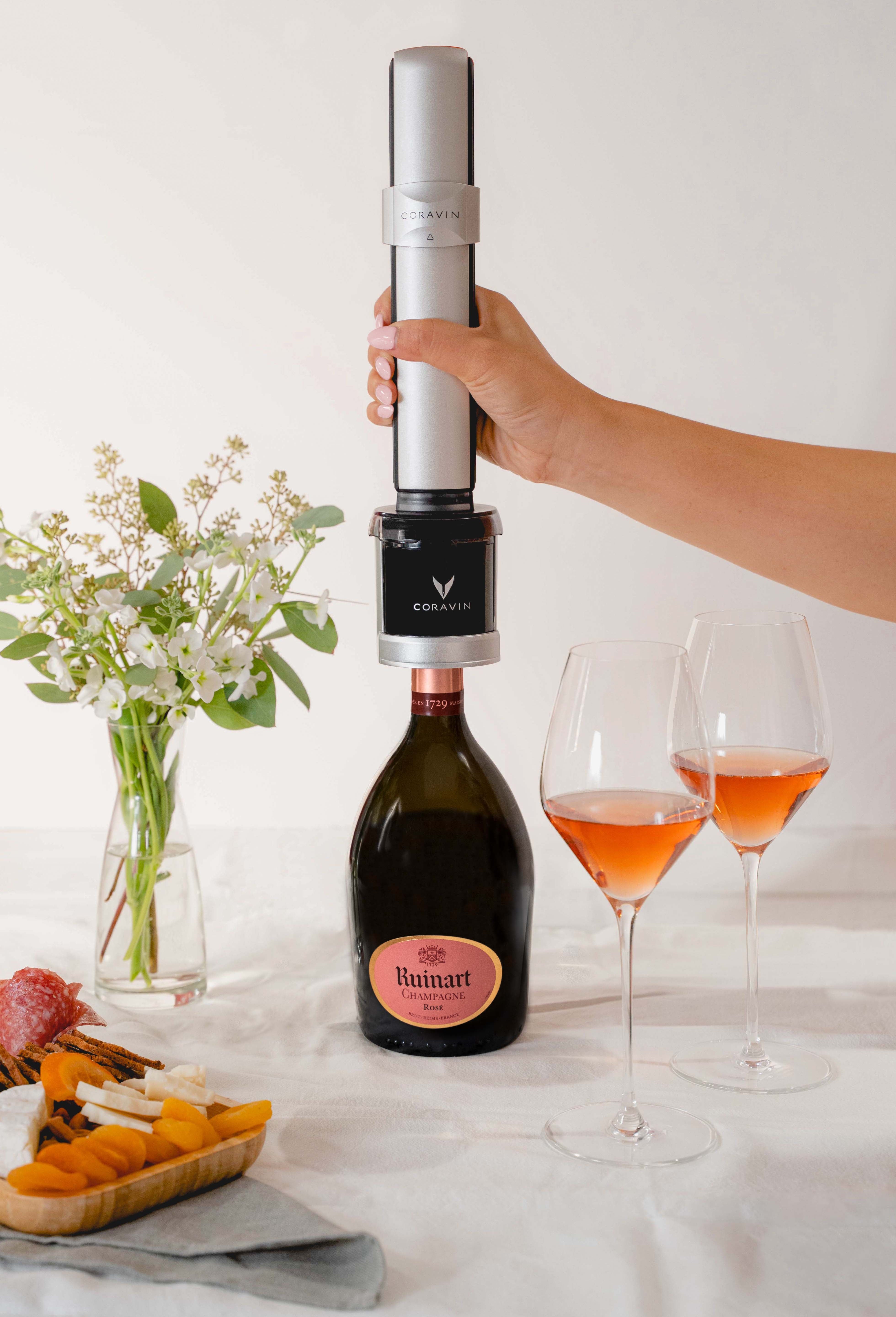 How Long Can You Keep Rose Wine? Coravin Sparkling on bottle of sparkling rose