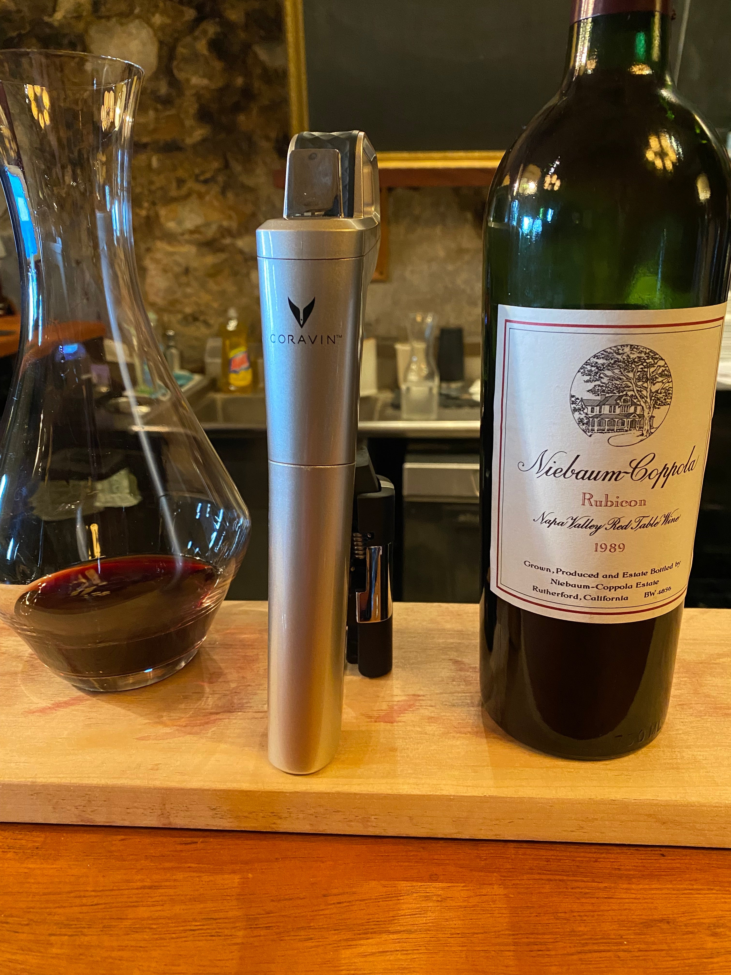 Timeless Six+ with a bottle of wine