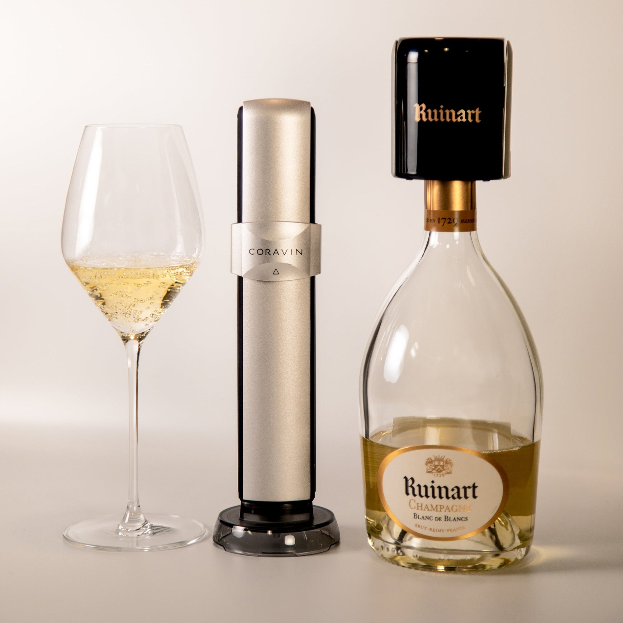 coravin sparling with Ruinart champagne